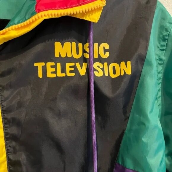 MTV Music Television Vintage 
Zip Up Hooded Windbreaker Jacket - Picture 6 of 13